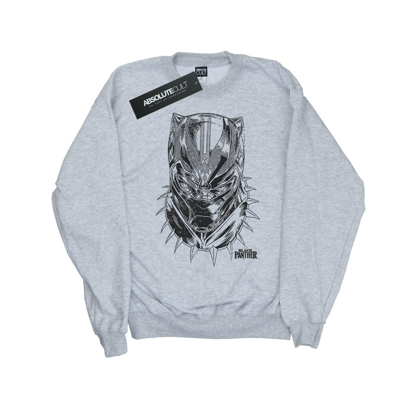 Image of Black Panther Spray Headshot Sweatshirt Unisex Grau 128
