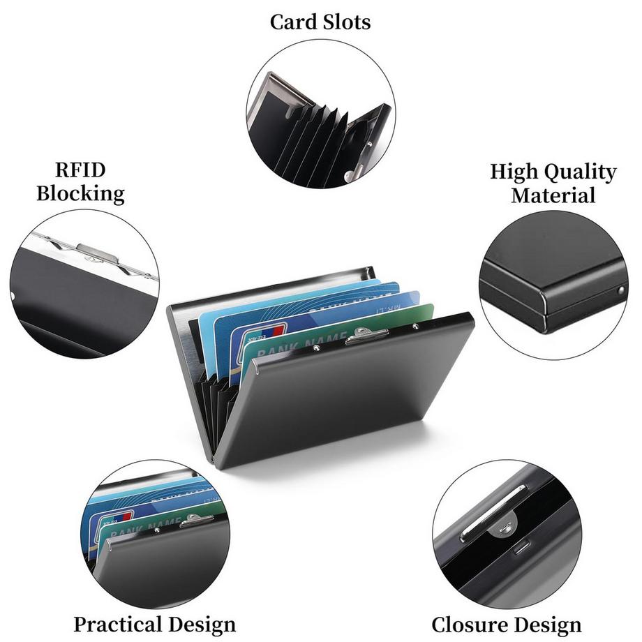 Only-bags.store Portacarte di credito con blocco RFID 6 scomparti  