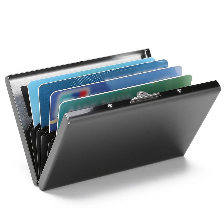 Kartenetui Kreditkarten, RFID blockierendes Kreditkartenetui Aluminium Kreditkarten, Visitenkartenetuis 6 Fächer