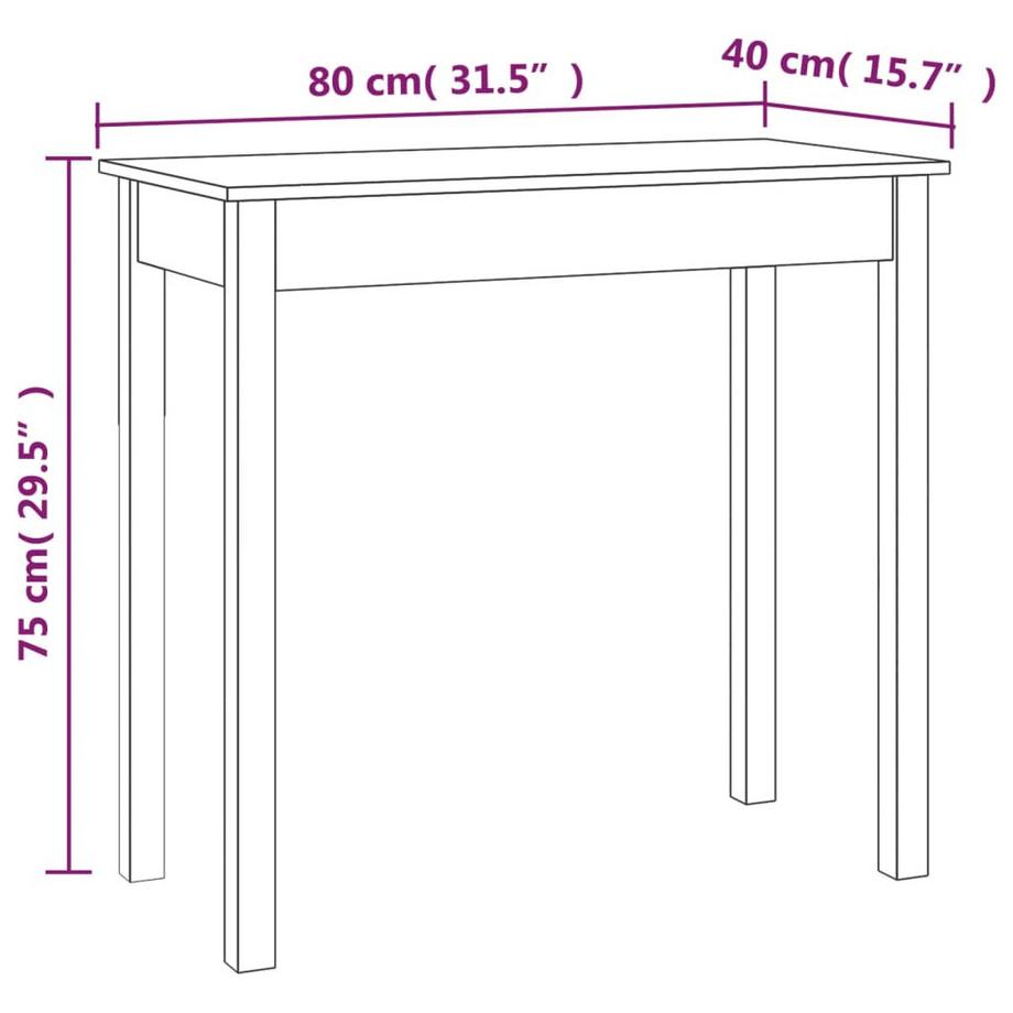 VidaXL Table console bois de pin  