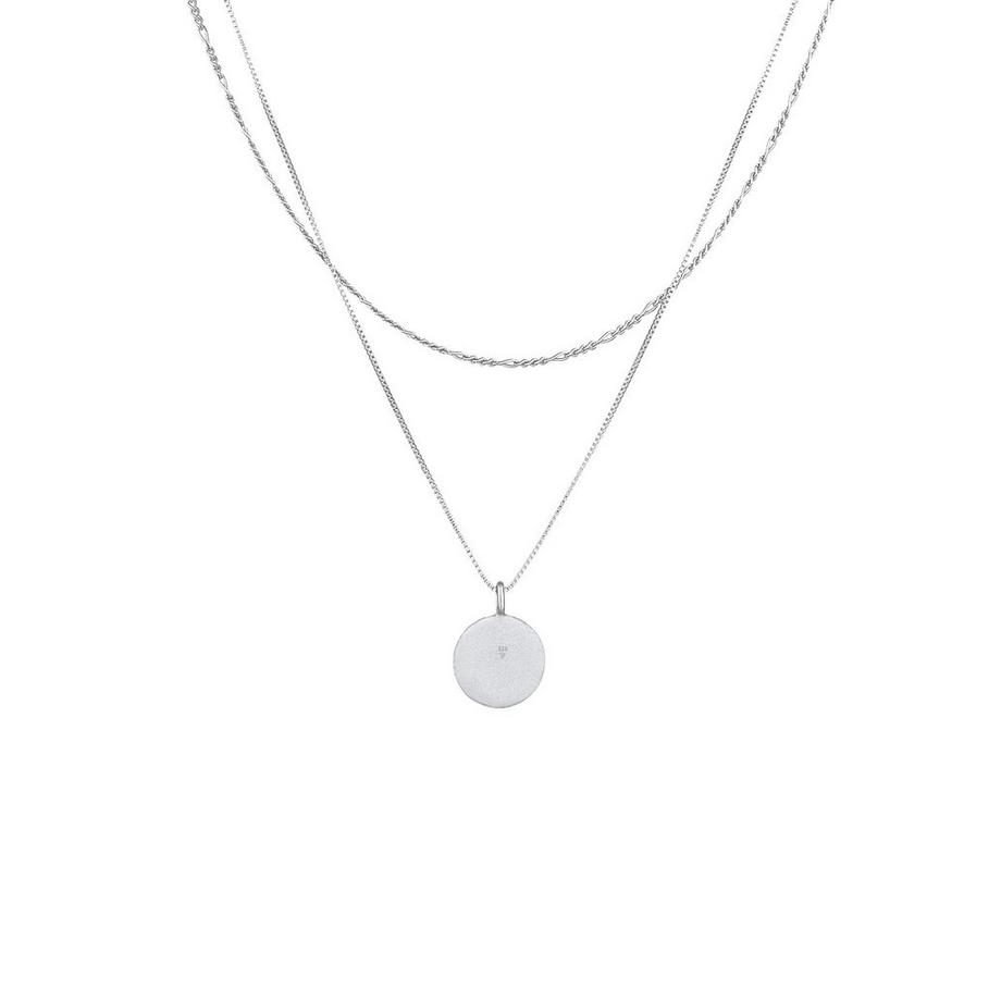 Kuzzoi  Collier Herren Layer Figaro Venezianer Plättchen 925 Silber 