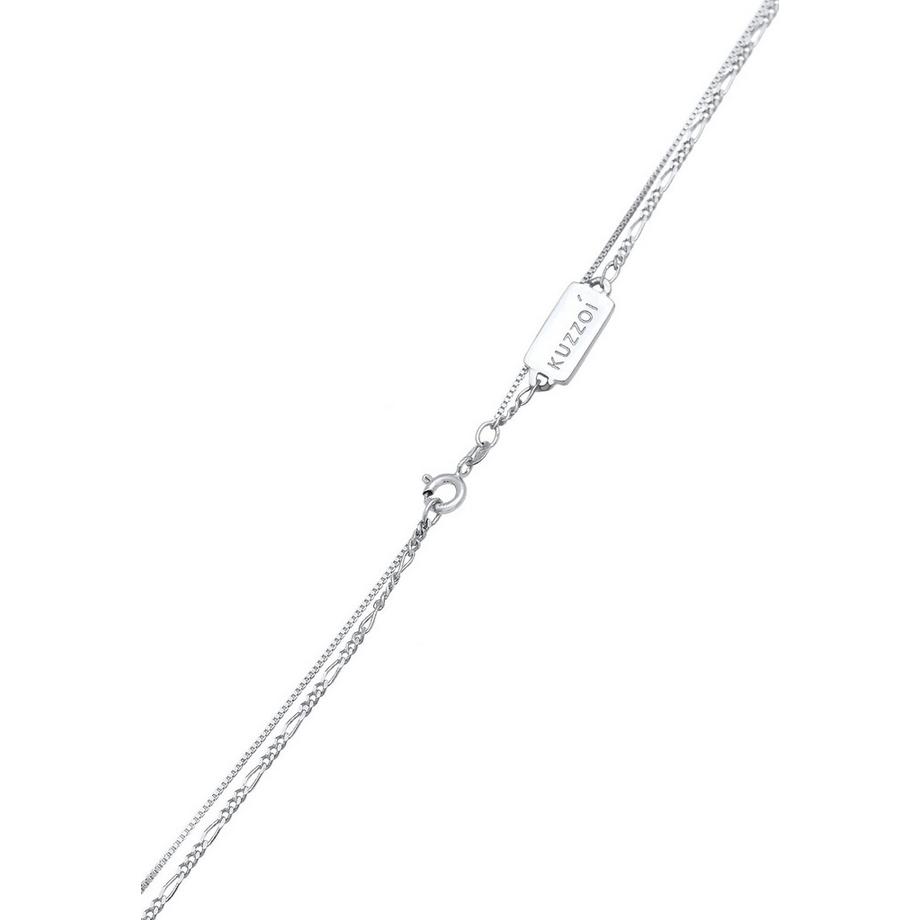 Kuzzoi  Collier Herren Layer Figaro Venezianer Plättchen 925 Silber 
