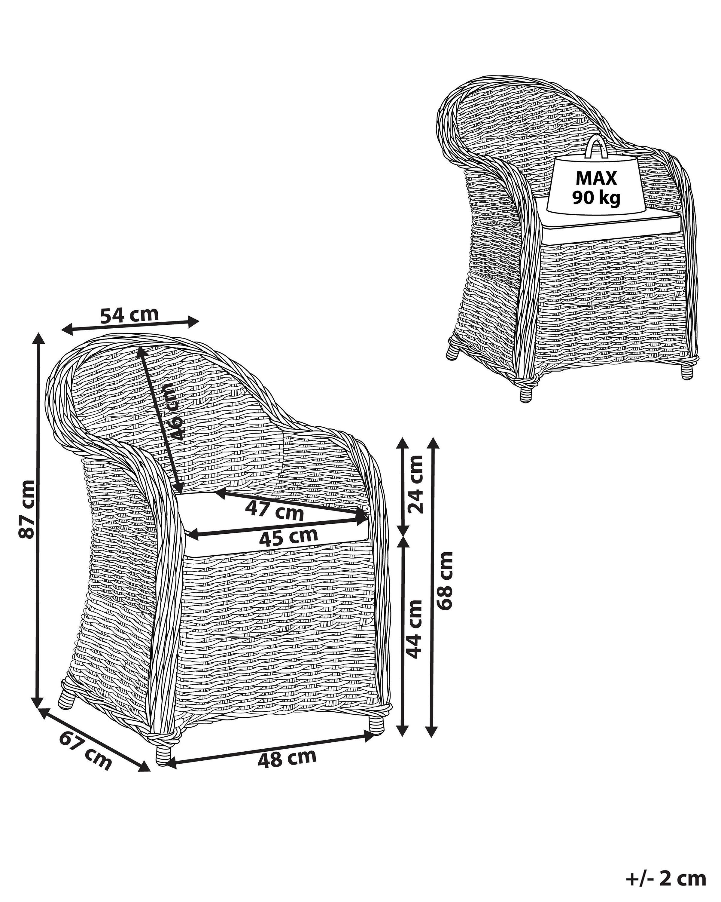 Beliani Chaise de jardin en Rotin Traditionnel SUSUA  