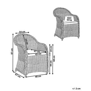 Beliani Chaise de jardin en Rotin Traditionnel SUSUA  