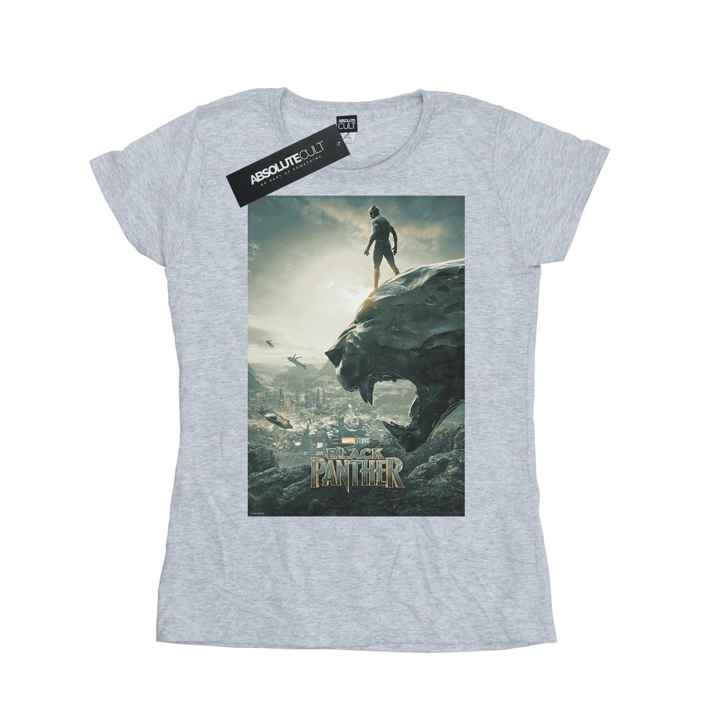 Image of Black Panther Poster Tshirt Damen Grau S