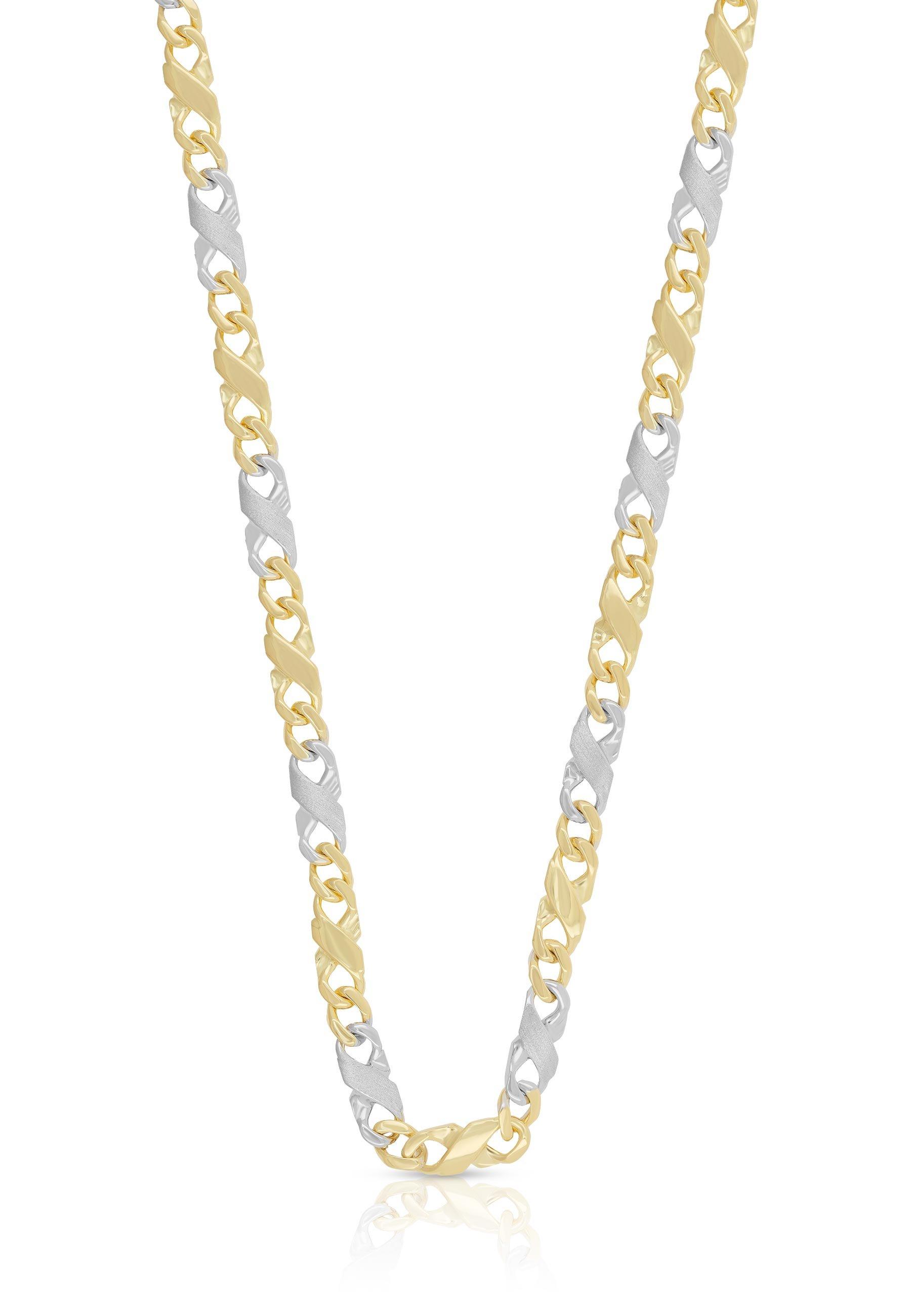 MUAU Schmuck  Collier Carrera bicolore jaune/blanc or 750, 4mm, 45cm 