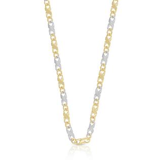 MUAU Schmuck  Collier Carrera bicolore jaune/blanc or 750, 4mm, 45cm 