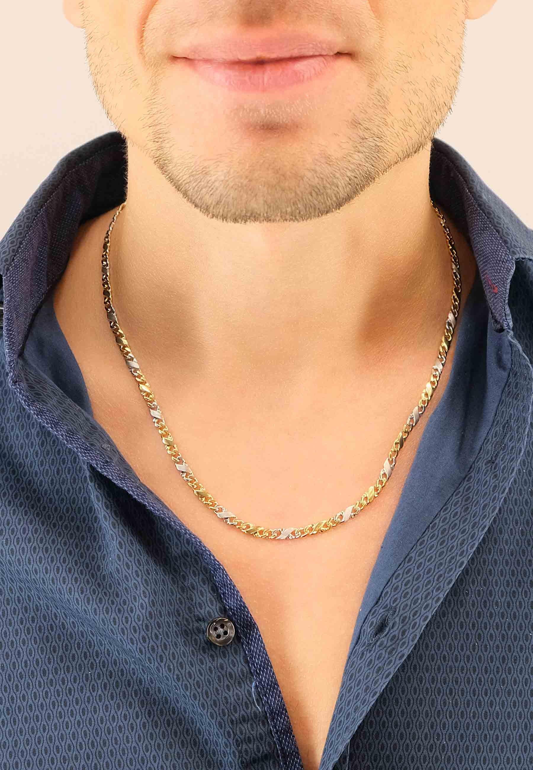 MUAU Schmuck  Collier Carrera Bicolor Gelb-/Weissgold 750, 4mm, 45cm 