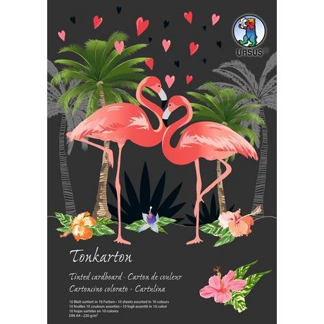 Ursus URSUS Tonkarton-Block A4 6684699SE 220g, 10 Farben 10 Blatt  