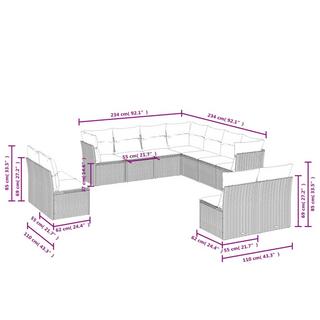 VidaXL Garten sofagarnitur poly-rattan  