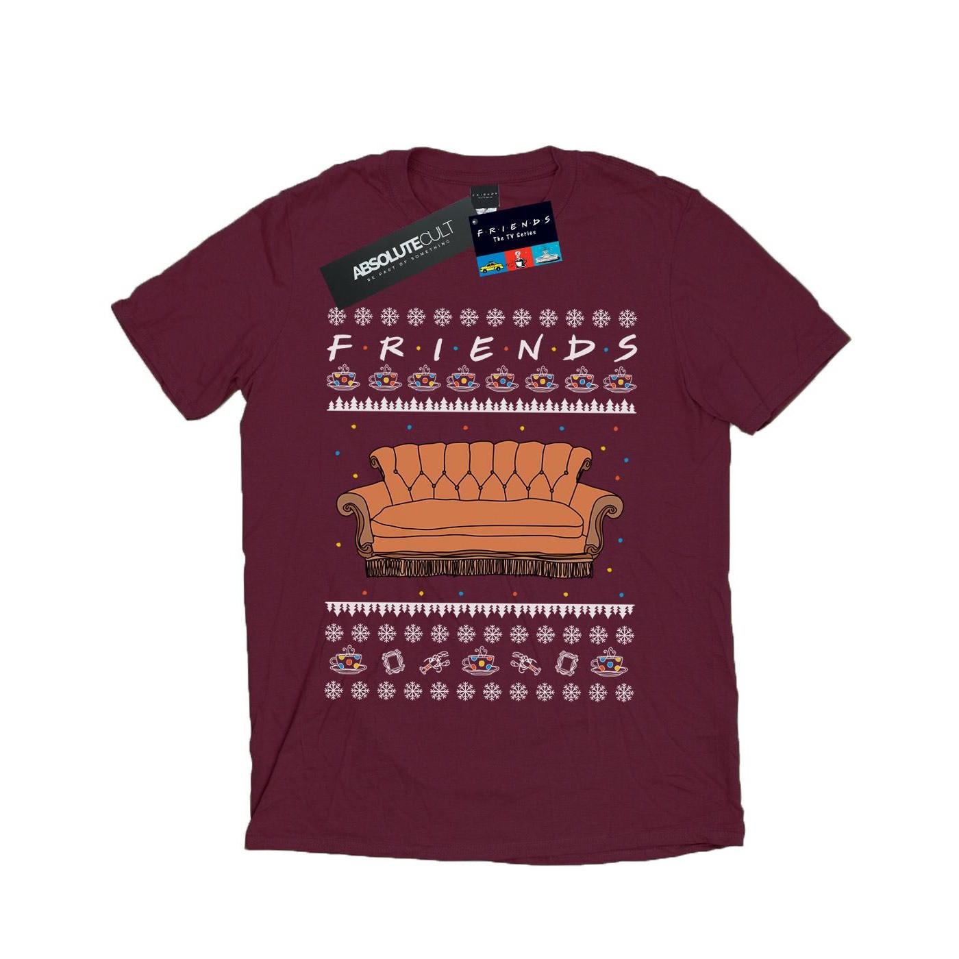 Image of Fair Isle Couch Tshirt Herren Weinrot XL