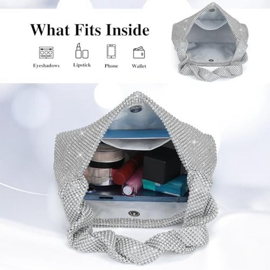 Only-bags.store Glitzer Strass Clutch Umhängetasche  