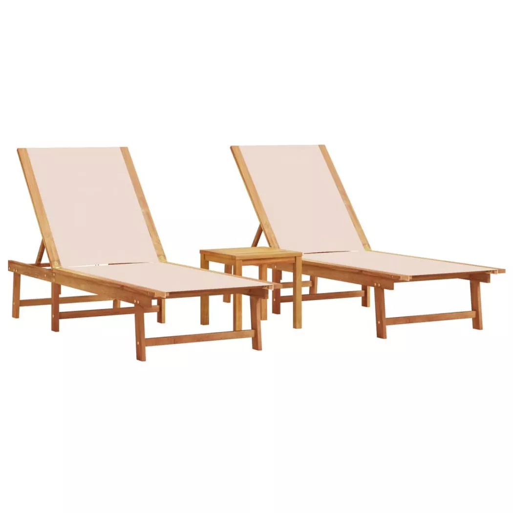 VidaXL - Sonnenliege akazienholz, One Size, Light Beige