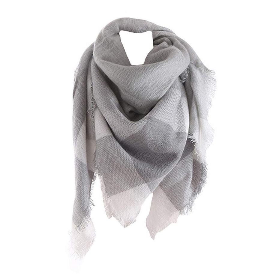 schal dicker Strickschal kariertes Halstuch Schal Poncho