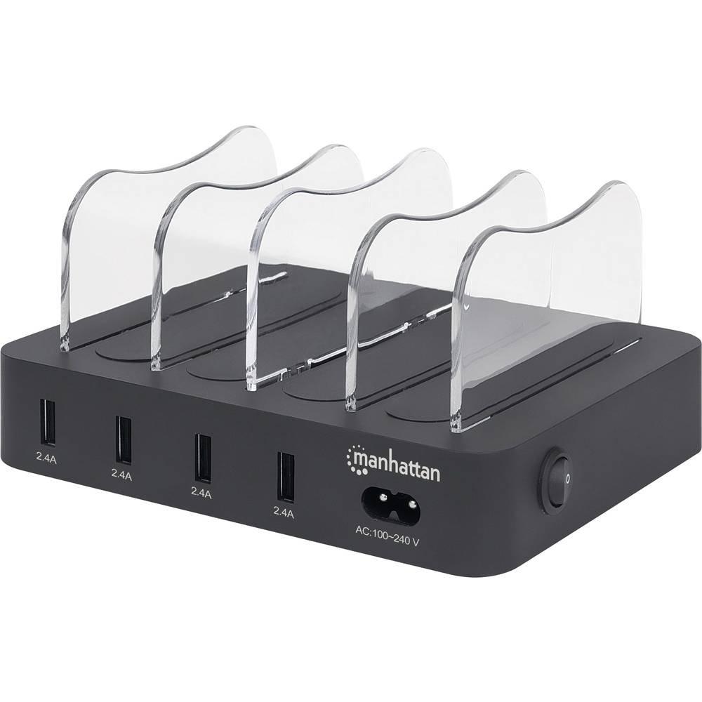 Manhattan  USB-Ladestation 34 W Steckdose Ausgangsstrom (max.) 2.4 A Anzahl Ausgänge: 4 x USB 3.2 Gen 1 Buchse A ( 