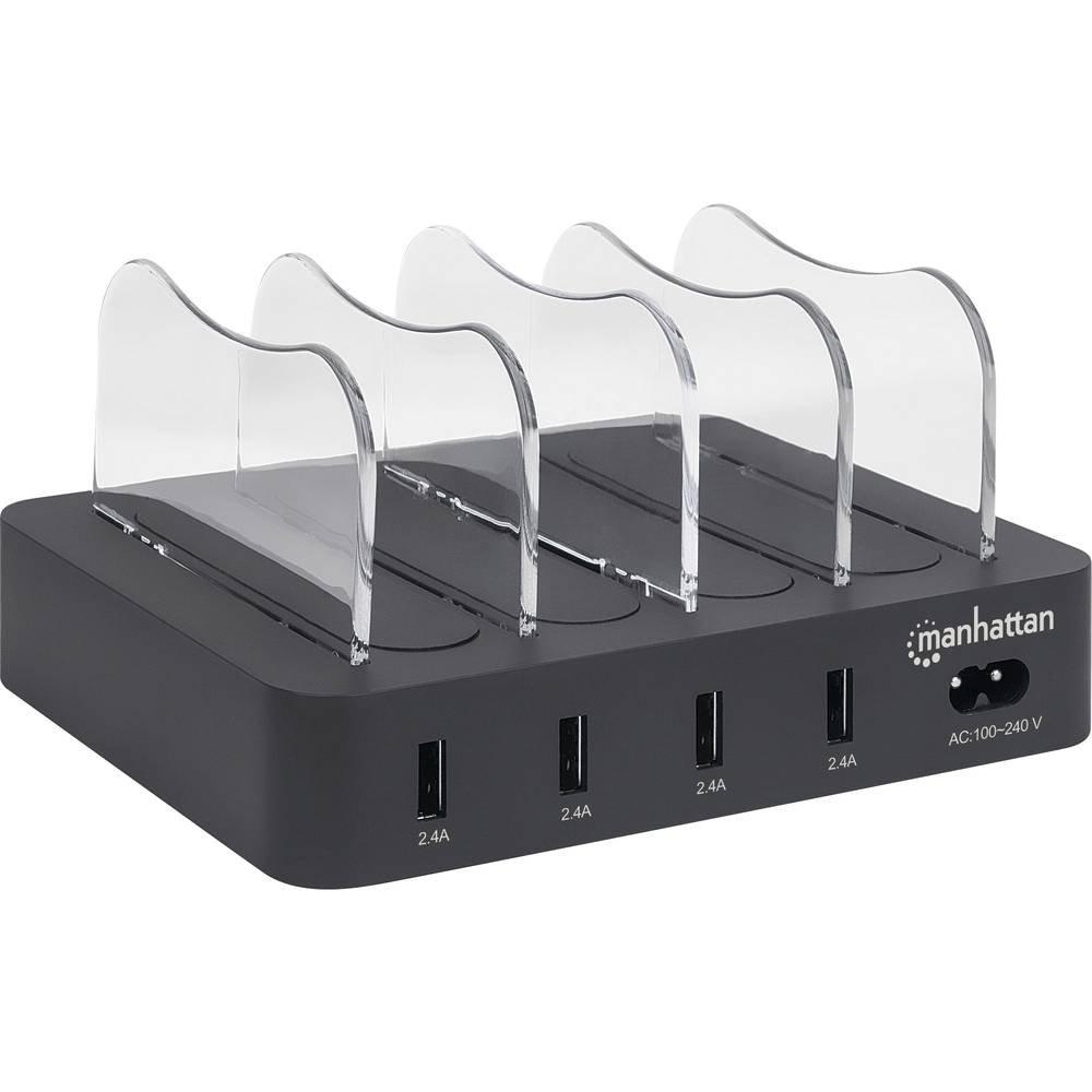 Manhattan  USB-Ladestation 34 W Steckdose Ausgangsstrom (max.) 2.4 A Anzahl Ausgänge: 4 x USB 3.2 Gen 1 Buchse A ( 