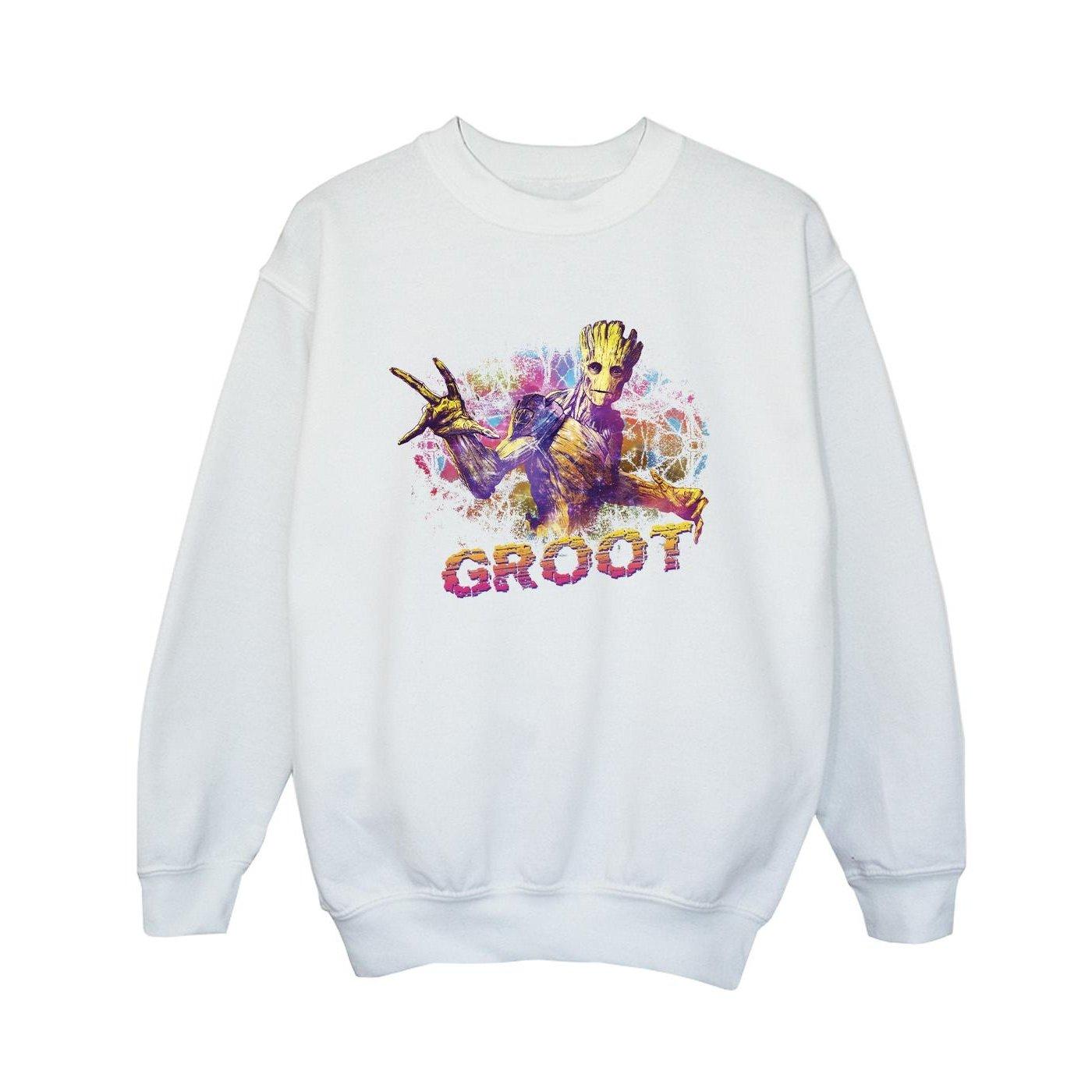 Image of Guardians Of The Galaxy Abstract Groot Sweatshirt Unisex Weiss 128