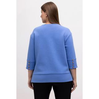 Ulla Popken  Sweat-shirt à col tunisien et manches 3/4 