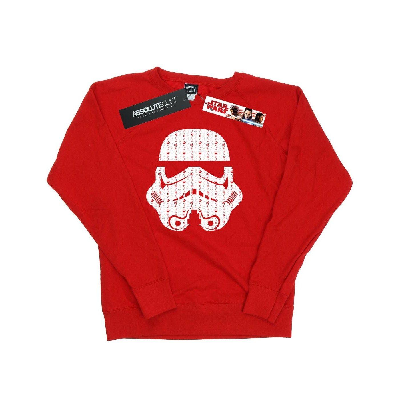 Image of Christmas Stormtrooper Helmet Sweatshirt Damen Rot Bunt XL
