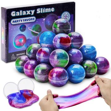 24er Pack Galaxy Slime Ball Partybevorzugungen - flauschig, nicht klebrig, fleckenfrei, stressabbauend, Schleimkits