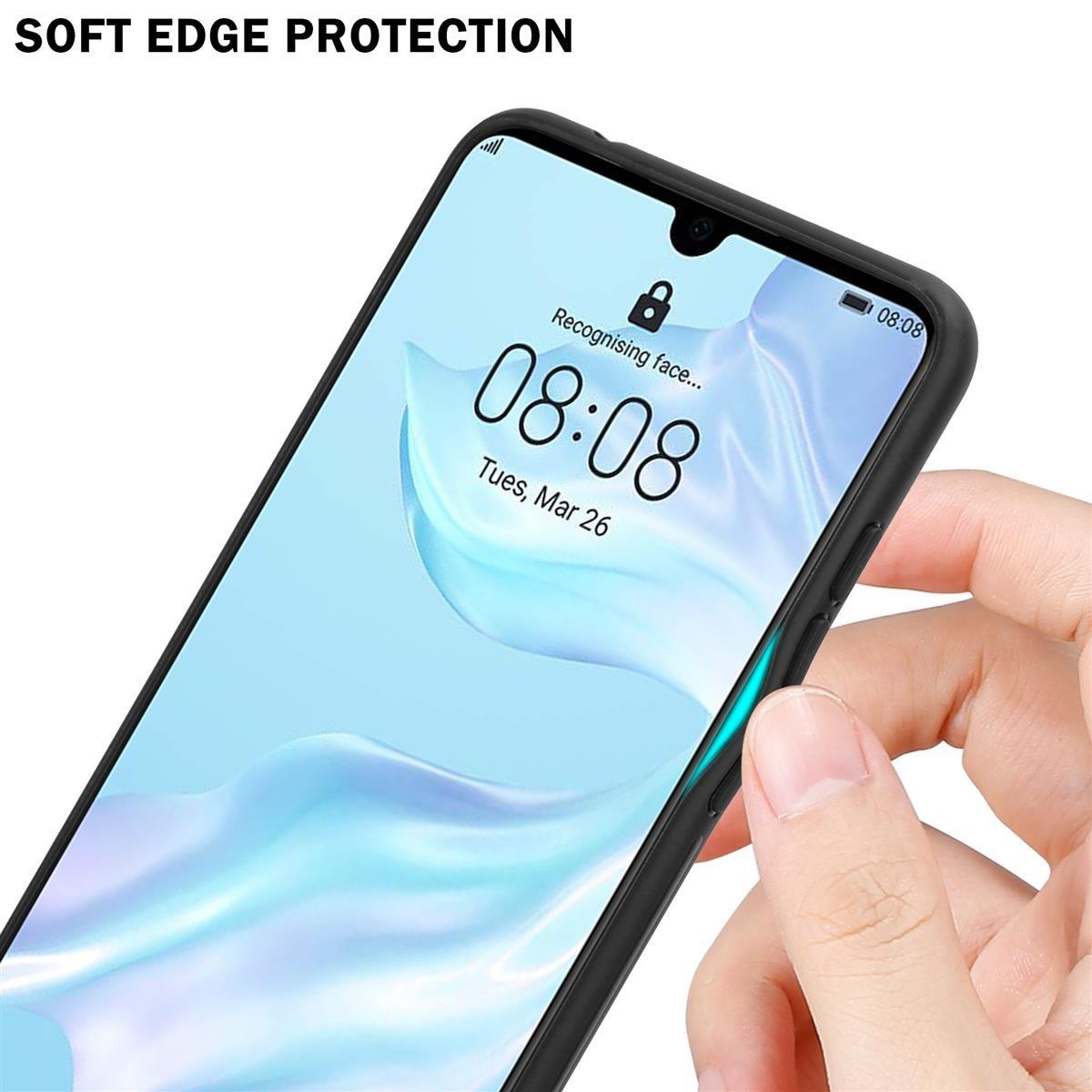 Cadorabo  Housse compatible avec Huawei P30 - Coque de protection bicolore en silicone TPU et dos en verre trempé 