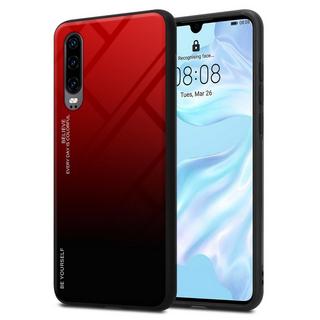 Cadorabo  Housse compatible avec Huawei P30 - Coque de protection bicolore en silicone TPU et dos en verre trempé 