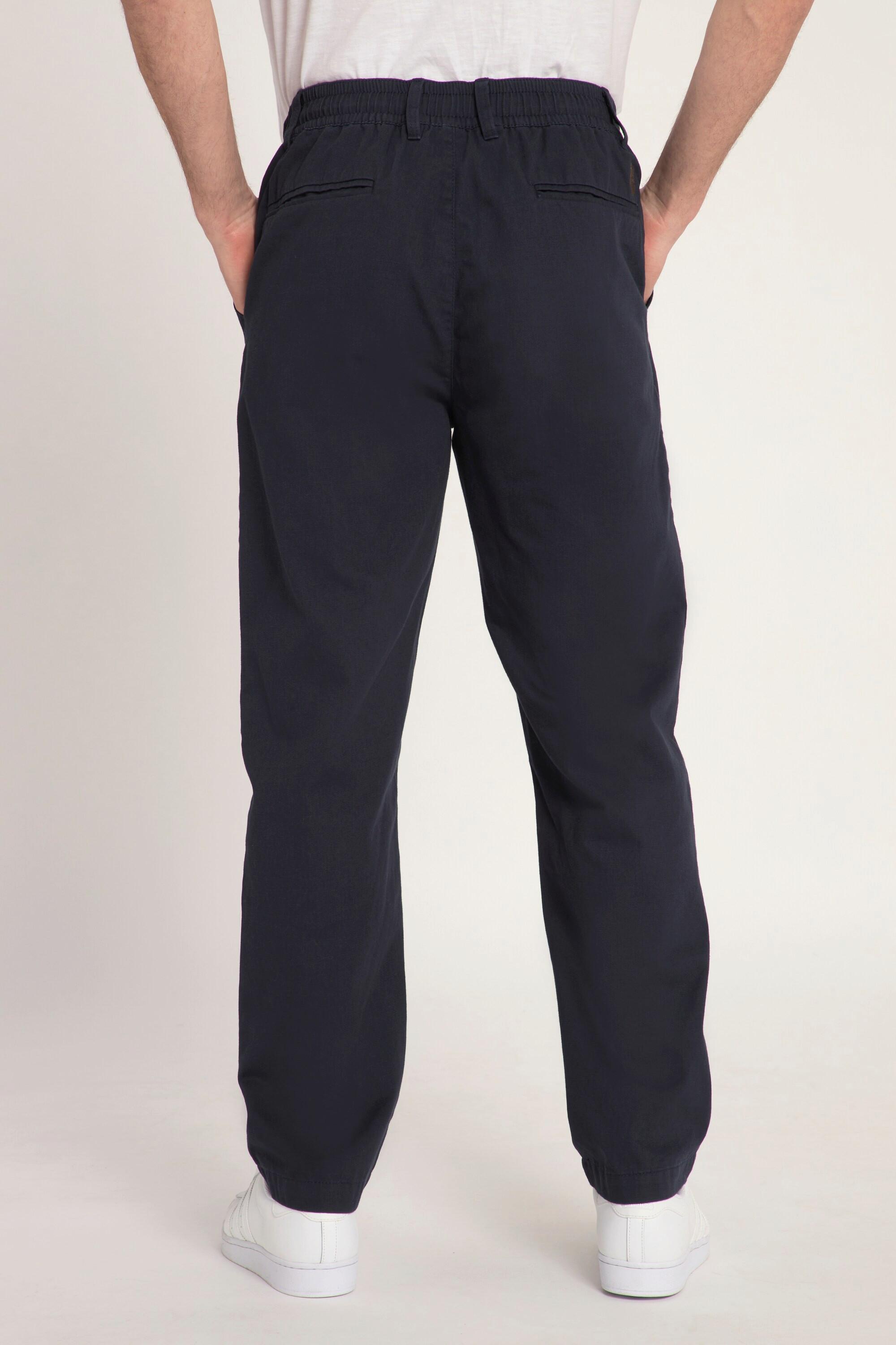 JP1880  Pantaloni con effetto lino, taglio comodo e cintura elastica 