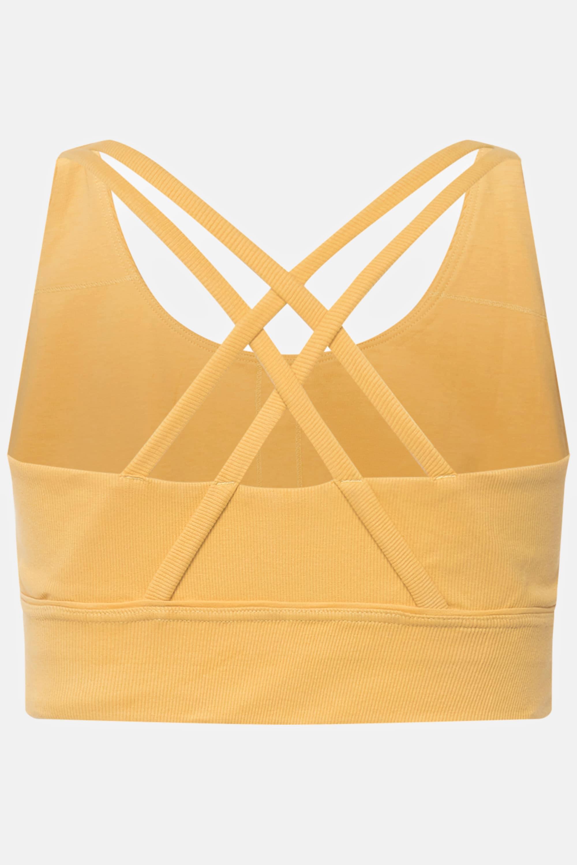 Ulla Popken  Bustier in jersey a costine di cotone biologico con scollo rettangolare 