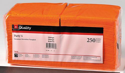 QUALITY QUALITY Servietten Party 24x24cm 992150 orange 250 Stück  