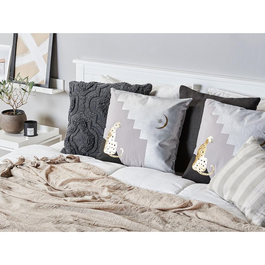 Beliani Lot de 2 coussins décoratifs en Coton Moderne DIGITALIS  