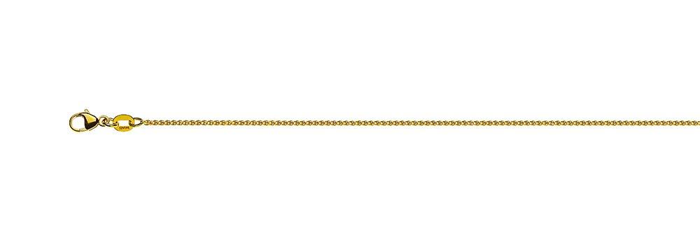 MUAU Schmuck  Collier Zopf Gelbgold 750, 1.2mm, 40cm 