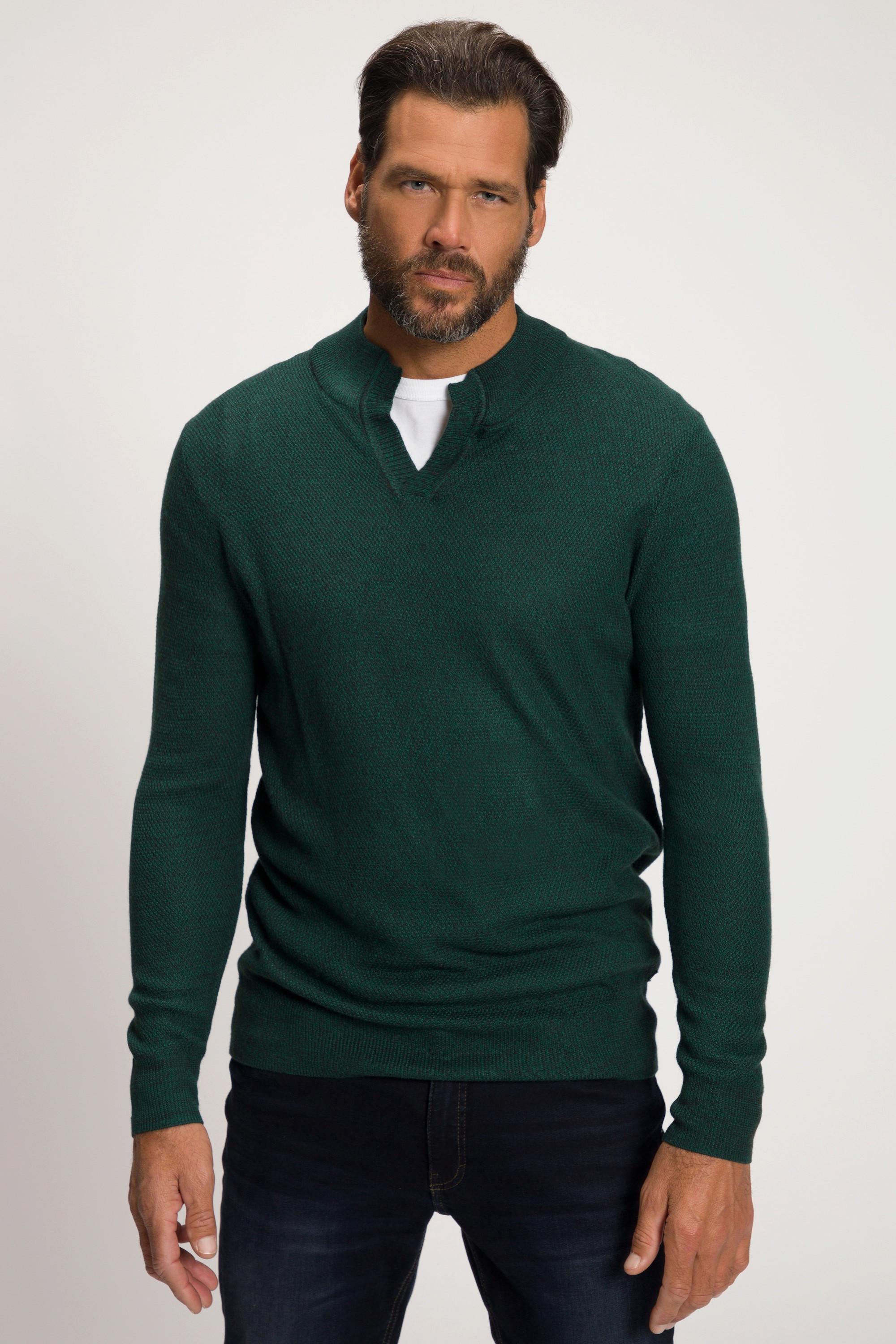 JP1880  Pullover in misto lana con collo particolare e maniche lunghe 