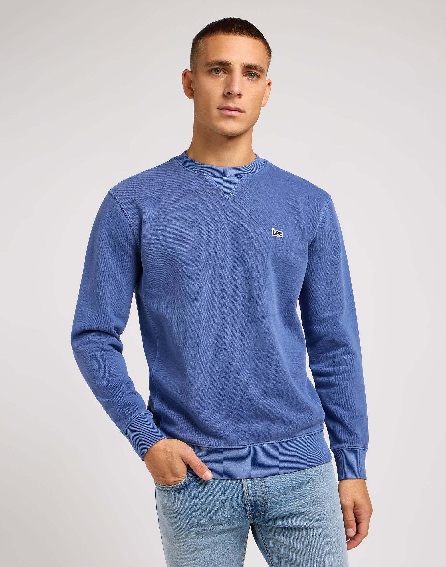Image of Sweatshirts Plain Crew Sweater Herren Blau M