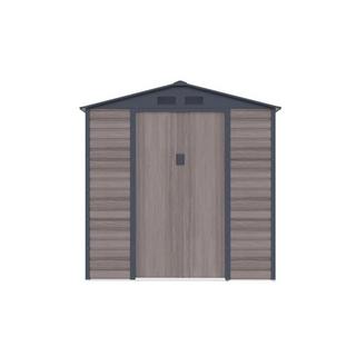Vente-unique Casetta da giardino 4,15 m² in Acciaio galvanizzato effetto legno Grigio - ADELMO  