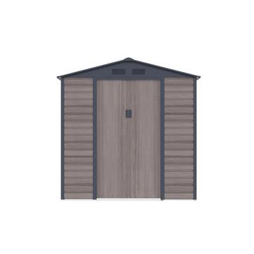 Casetta da giardino 4,15 m² in Acciaio galvanizzato effetto legno Grigio - ADELMO