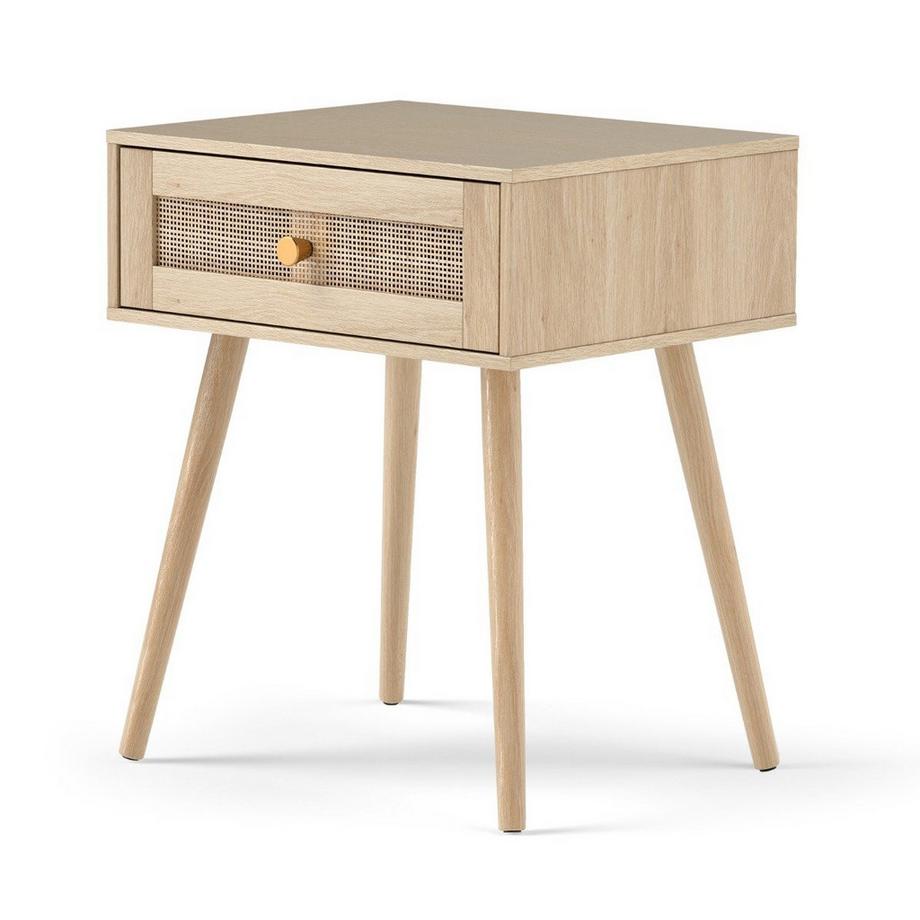 Northix Comodino in rattan con cassetto  