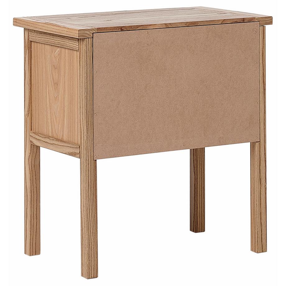 Beliani Table de nuit à 2 tiroirs en Sassafras Traditionnel SALTON  