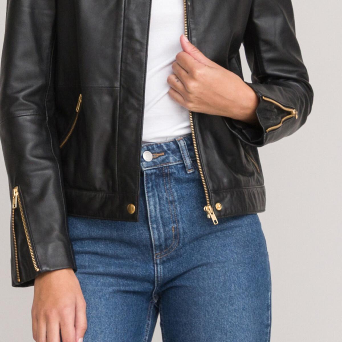 La Redoute Collections  Blouson sans col en cuir 