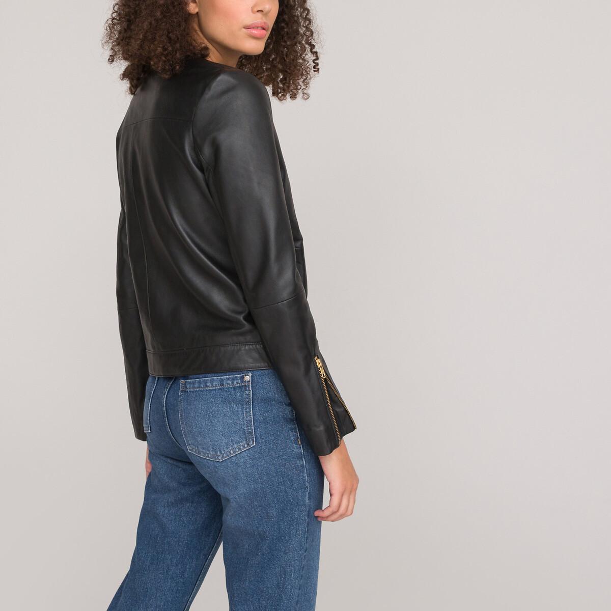 La Redoute Collections  Blouson sans col en cuir 