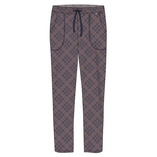 Image of Hose Lang Mit Seitennahttaschen Und Kordel Damen Braun Bedruckt S