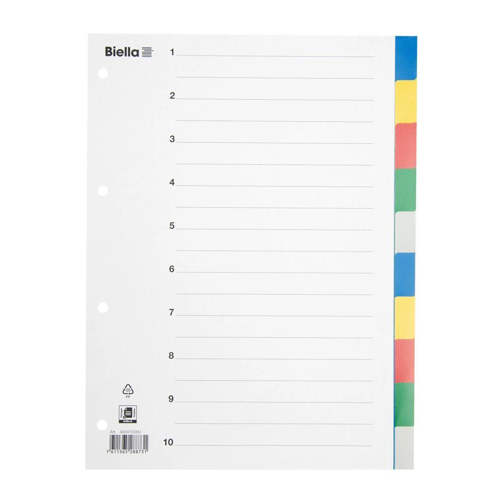 Image of Pp Register Blanko, Teilung 1-10 - X 25 Unisex Weiss
