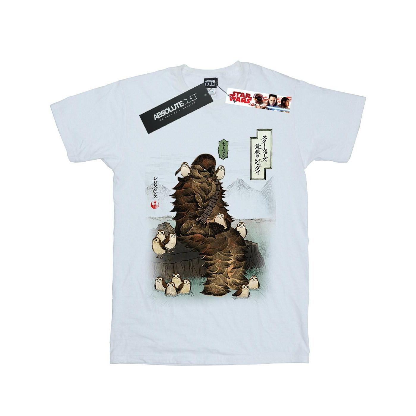 Image of The Last Jedi Japanese Chewbacca Porgs Tshirt Mädchen Weiss 140/146