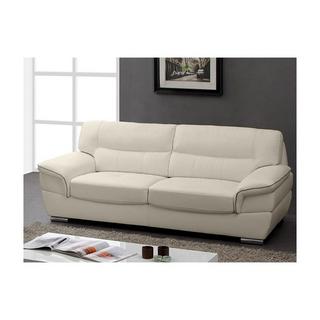 Vente-unique Couchgarnitur Leder 3+2+1 Elfenbein THIBAULT  