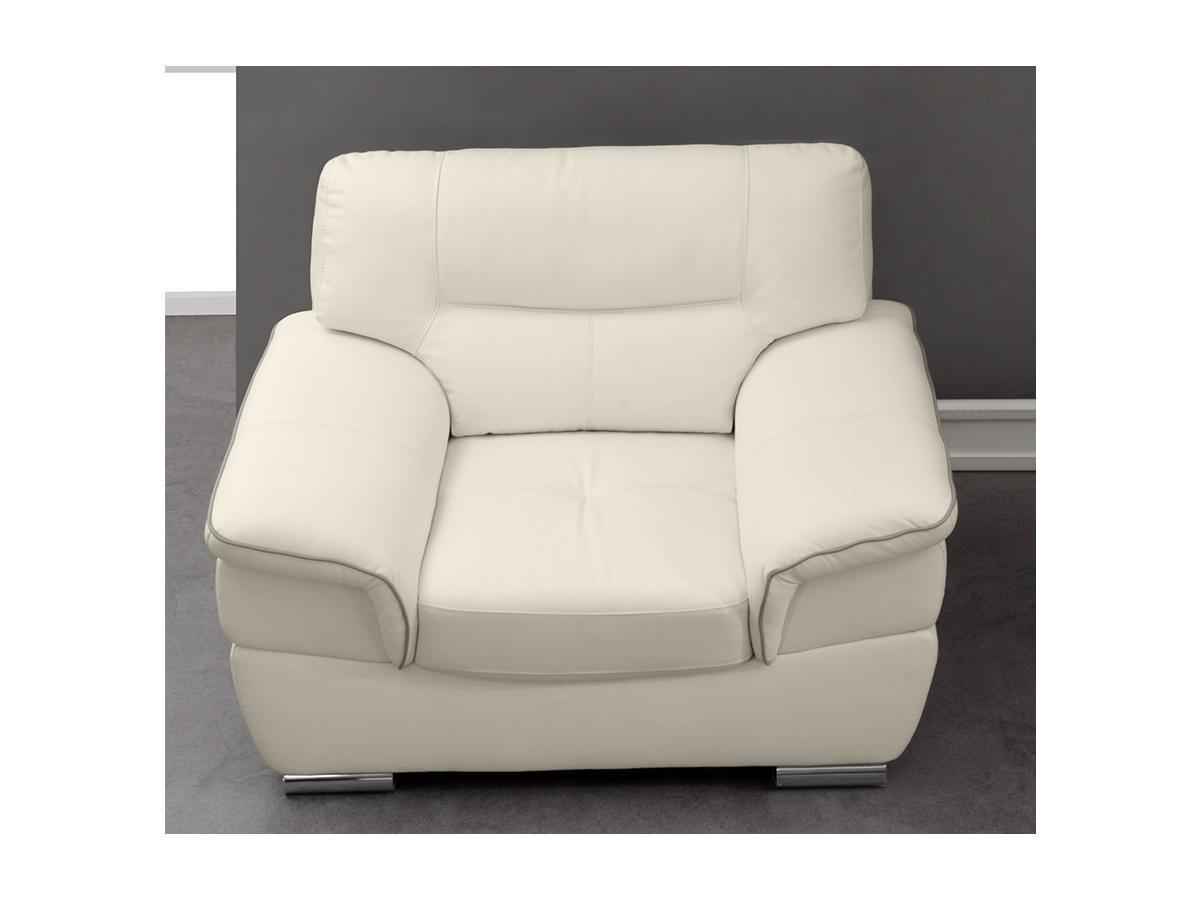 Image of Couchgarnitur Leder 3+2+1 Elfenbein THIBAULT Couchgarnitur Leder 3+2+1 Elfenbein THIBAULT