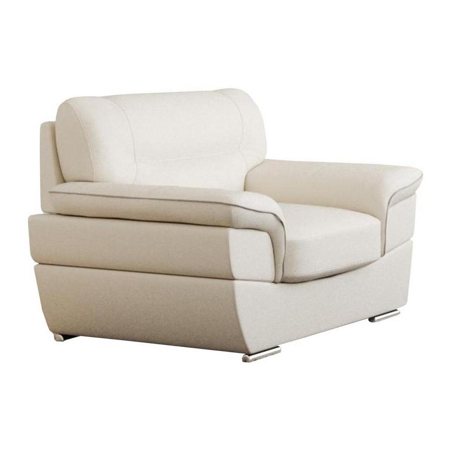 Vente-unique Couchgarnitur Leder 3+2+1 Elfenbein THIBAULT  