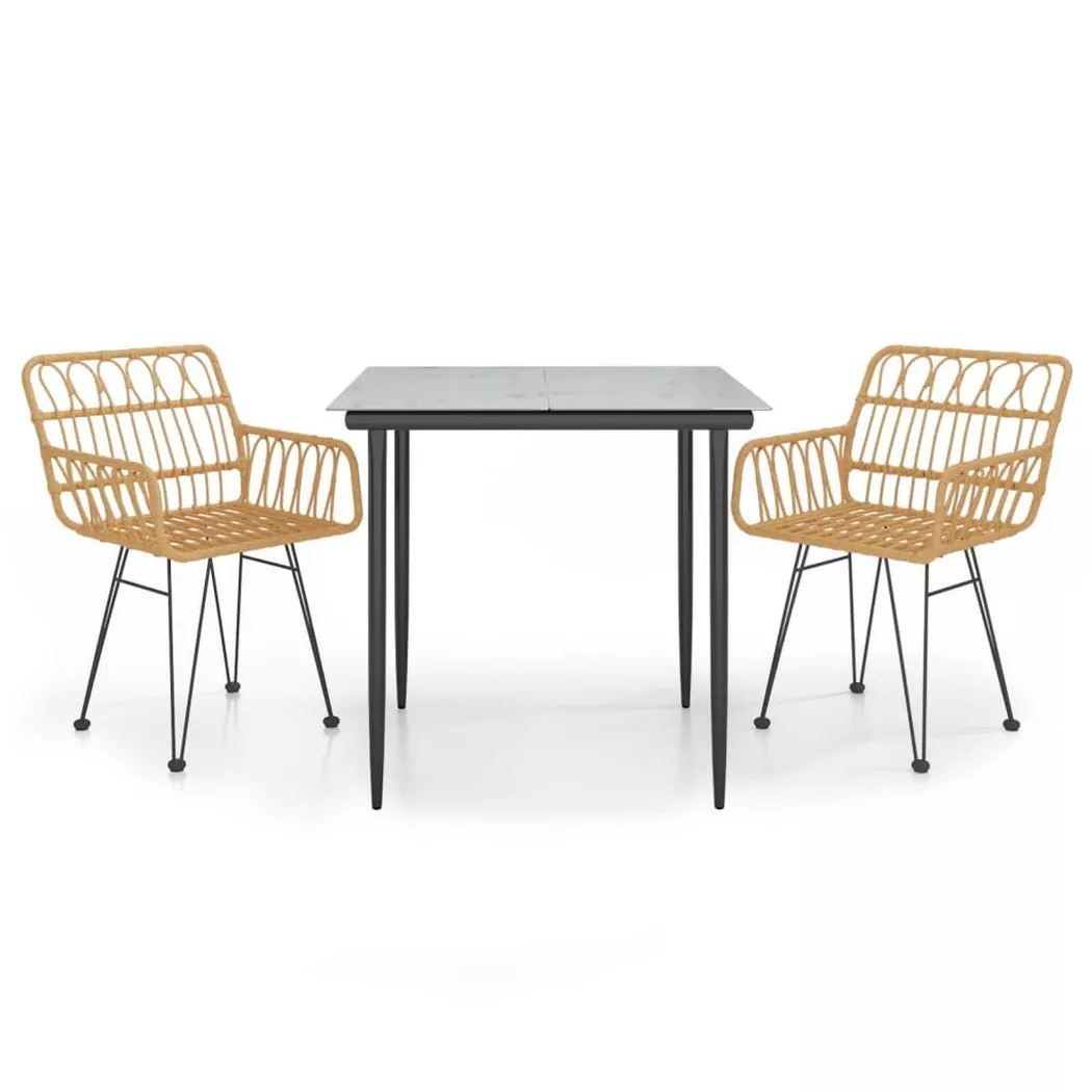 VidaXL - Garten essgruppe poly-rattan, One Size, Braun