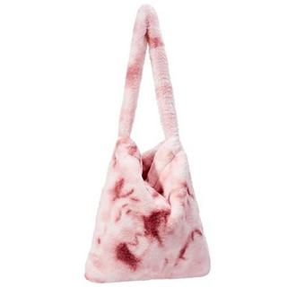 Only-bags.store  Plüschhandtasche mit Reißverschluss Süße flauschige Umhängetasche Umhängetasche, Rosa 