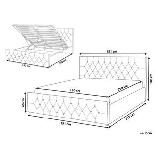 Beliani Bett mit Lattenrost aus Samtstoff Modern AMIENS  