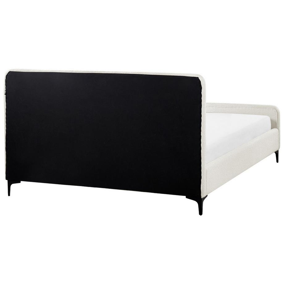 Beliani Lit avec sommier en Bouclé  LUNAN  