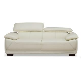 Vente-unique Ledersofa 3Sitzer Elfenbein MACELO  